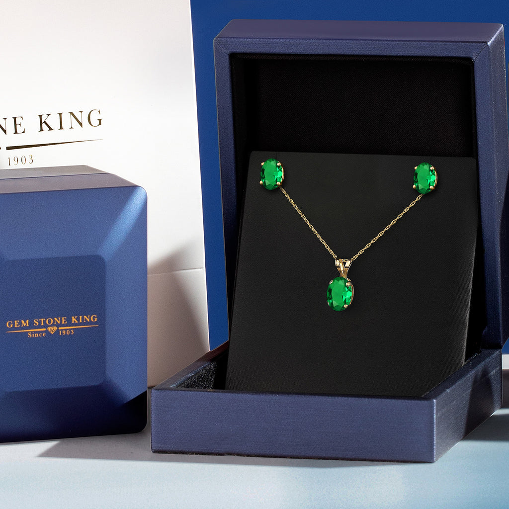 Pendant Earrings Set in 14K Yellow Gold