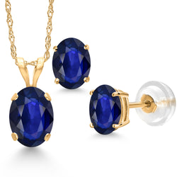Pendant Earrings Set in 14K Yellow Gold