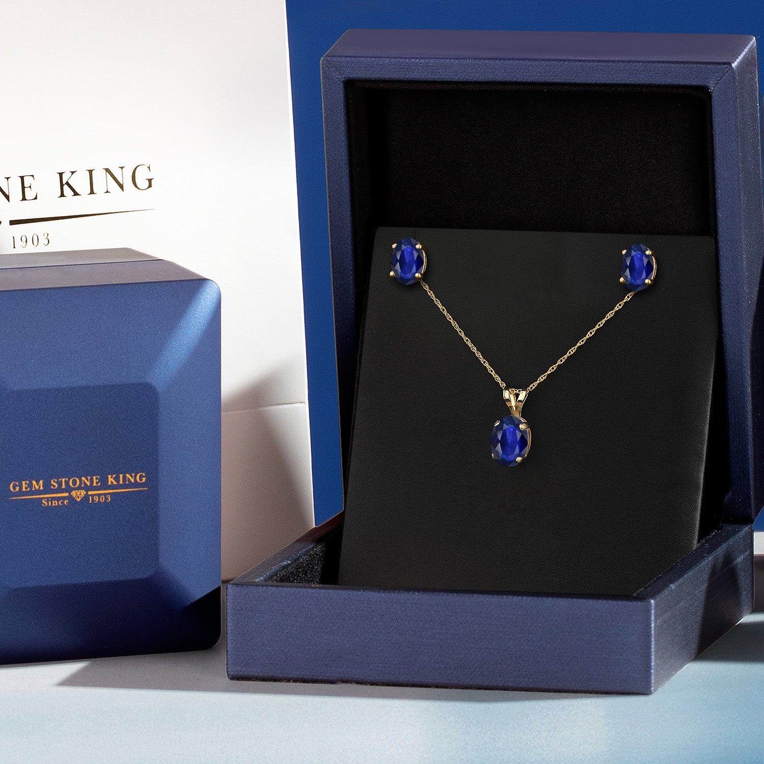 Pendant Earrings Set in 14K Yellow Gold