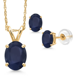 Pendant Earrings Set in 14K Yellow Gold