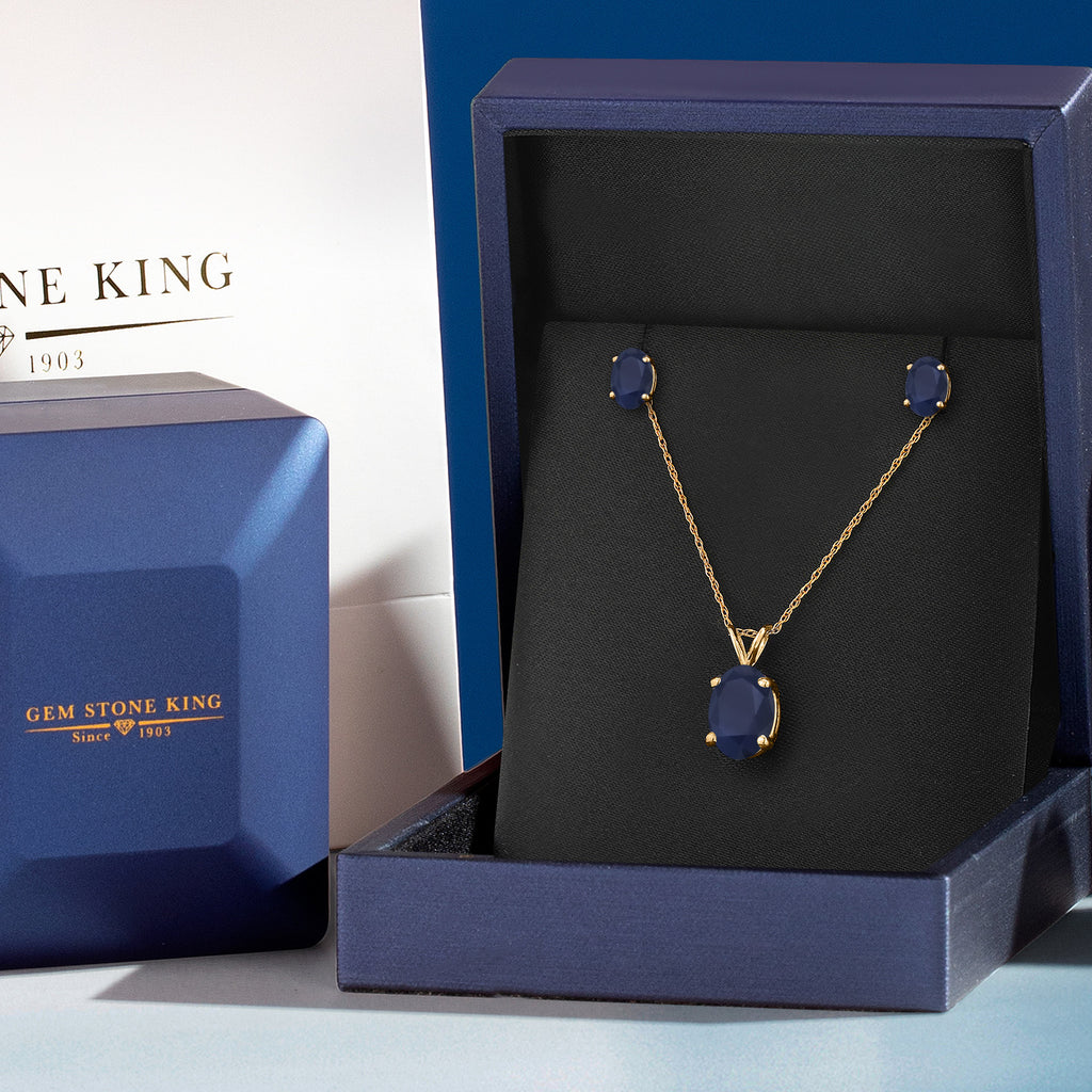 Pendant Earrings Set in 14K Yellow Gold