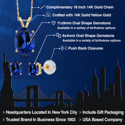 Pendant Earrings Set in 14K Yellow Gold