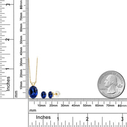 Pendant Earrings Set in 14K Yellow Gold