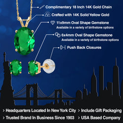 Pendant Earrings Set in 14K Yellow Gold