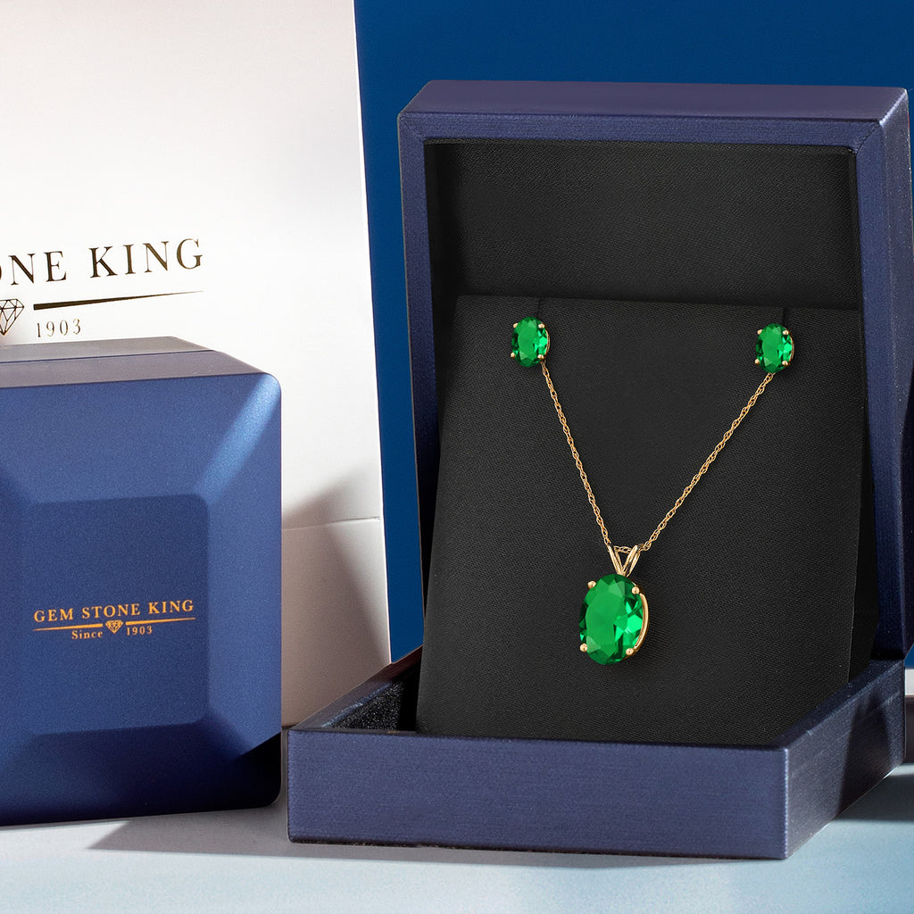 Pendant Earrings Set in 14K Yellow Gold