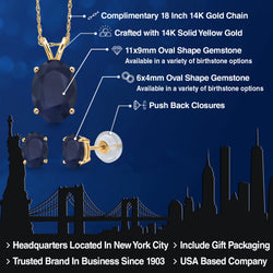 Pendant Earrings Set in 14K Yellow Gold