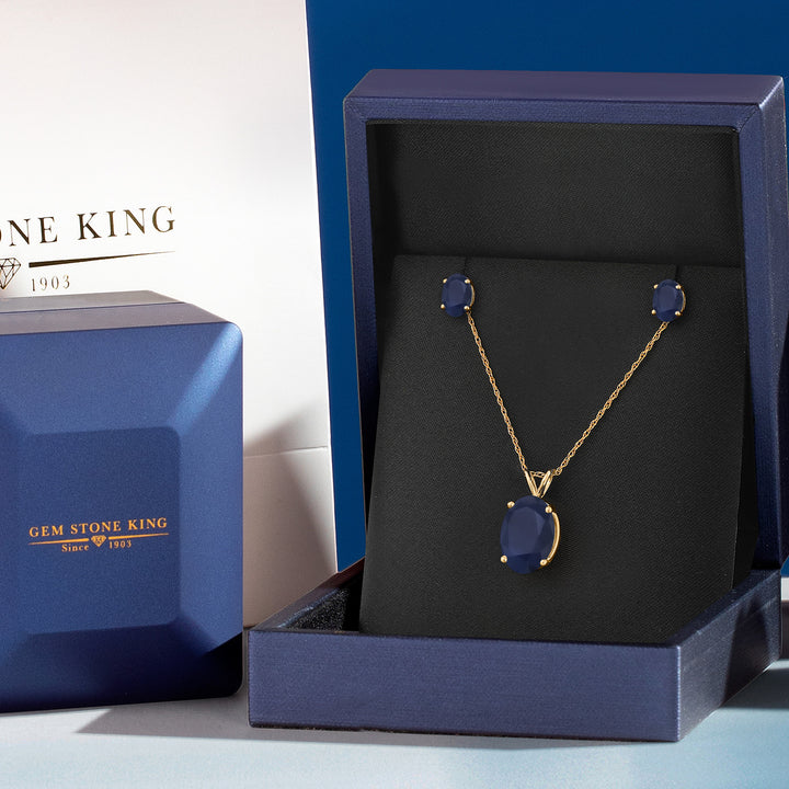 Pendant Earrings Set in 14K Yellow Gold