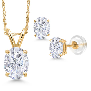 Pendant Earrings Set in 14K Yellow Gold