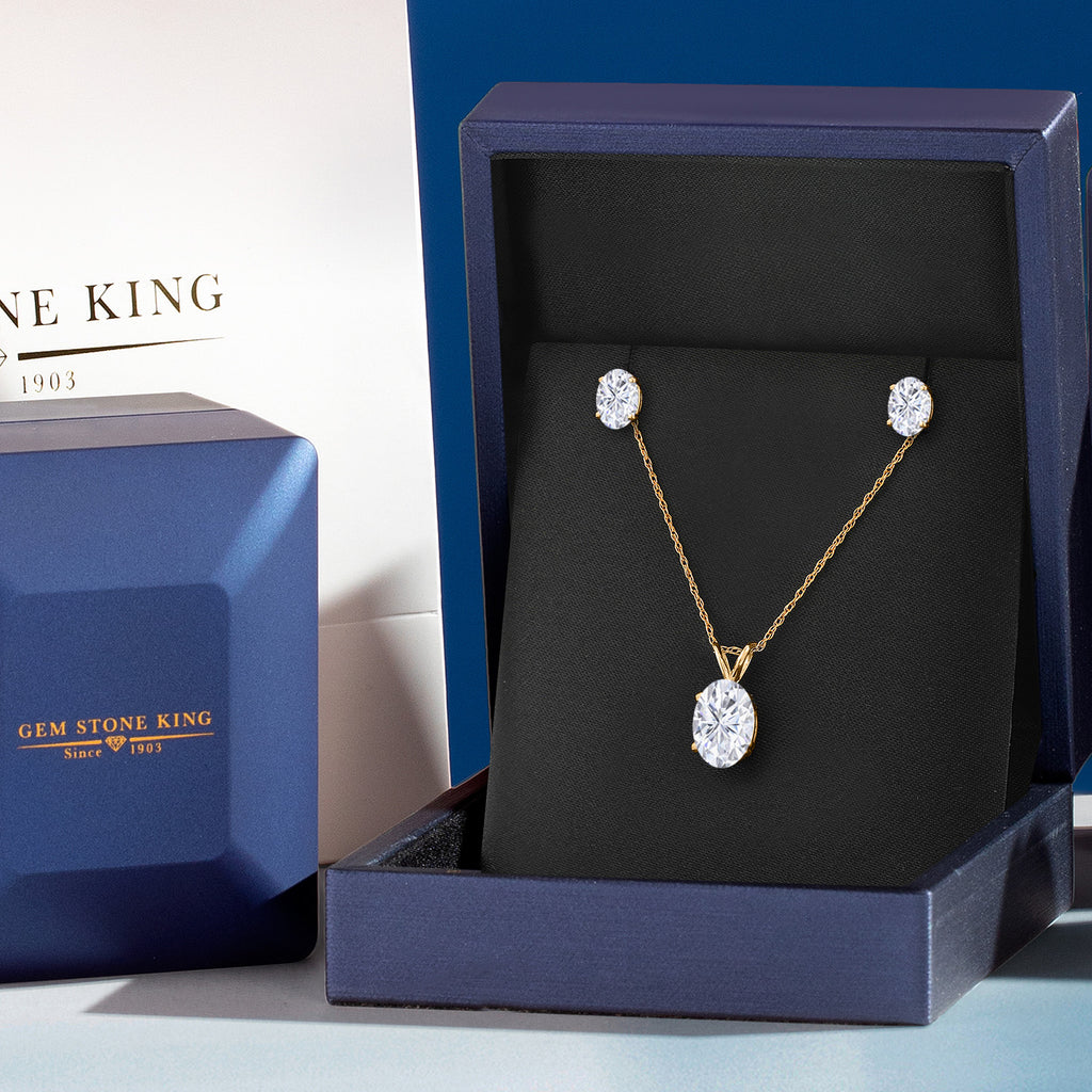 Pendant Earrings Set in 14K Yellow Gold