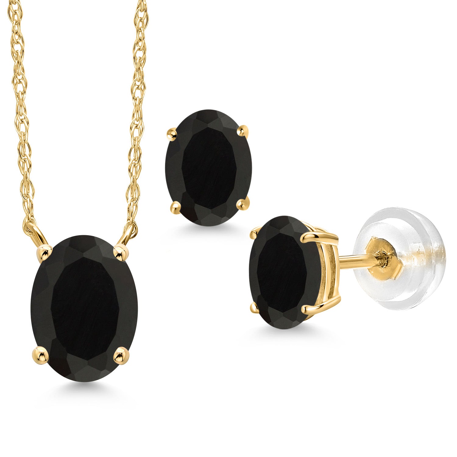 Pendant Earrings Set in 14K Yellow Gold