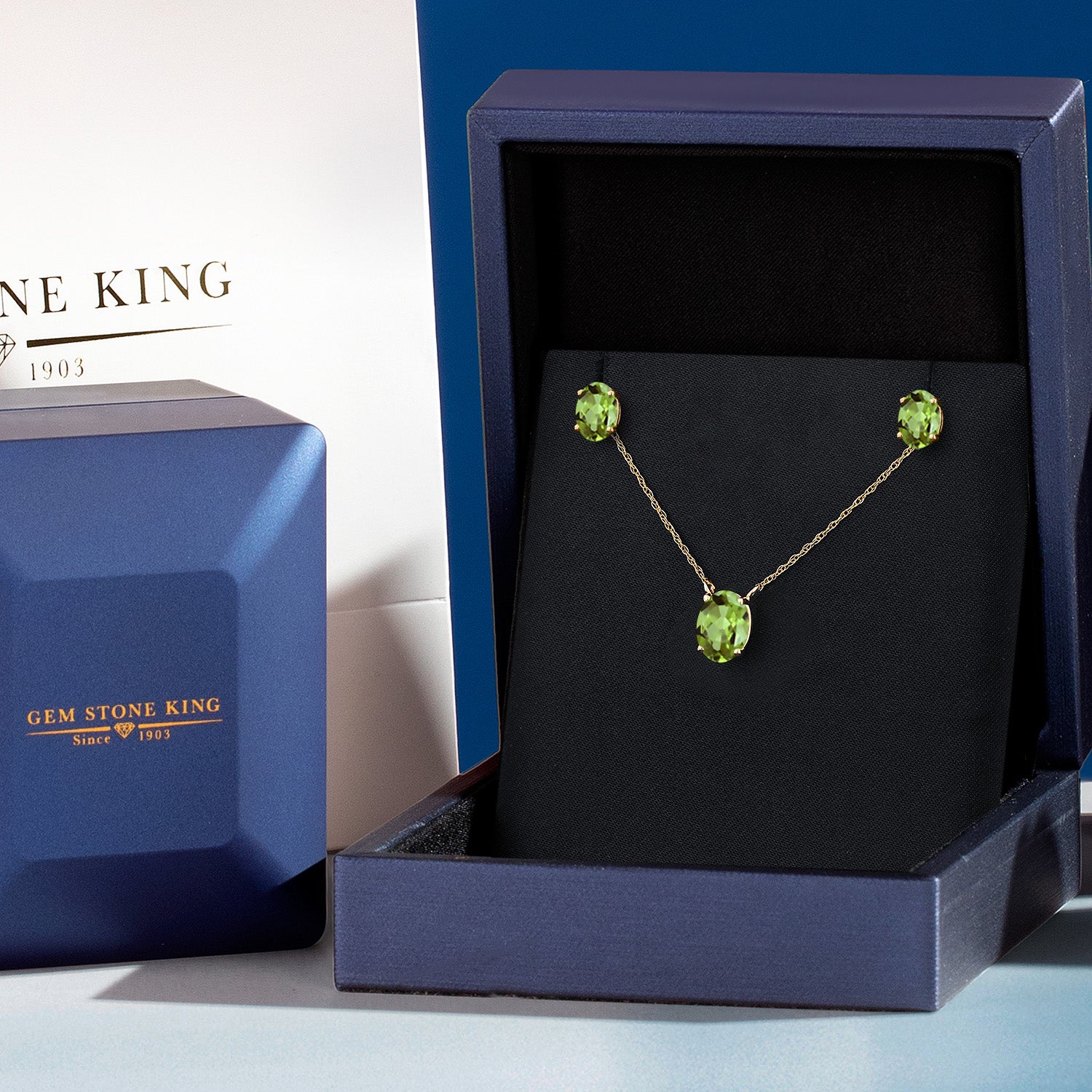 Pendant Earrings Set in 14K Yellow Gold