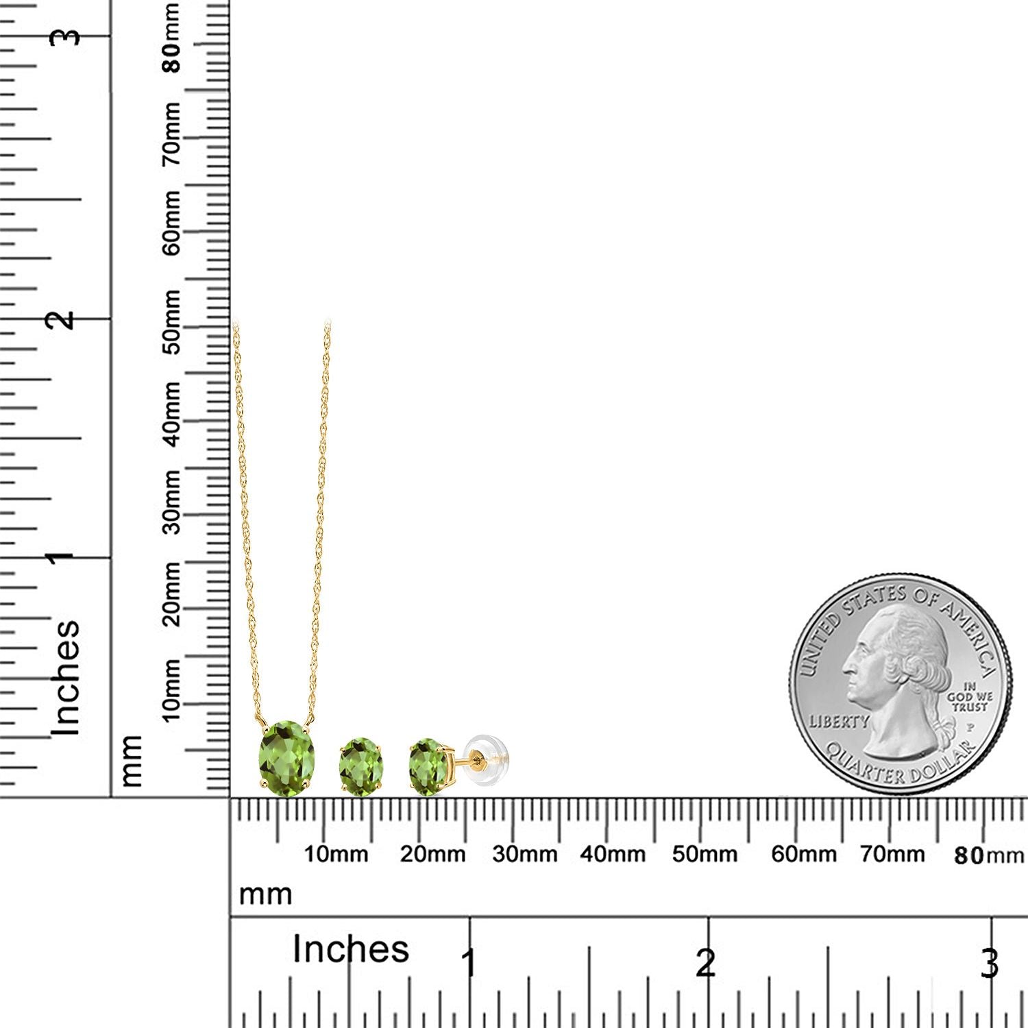 Pendant Earrings Set in 14K Yellow Gold