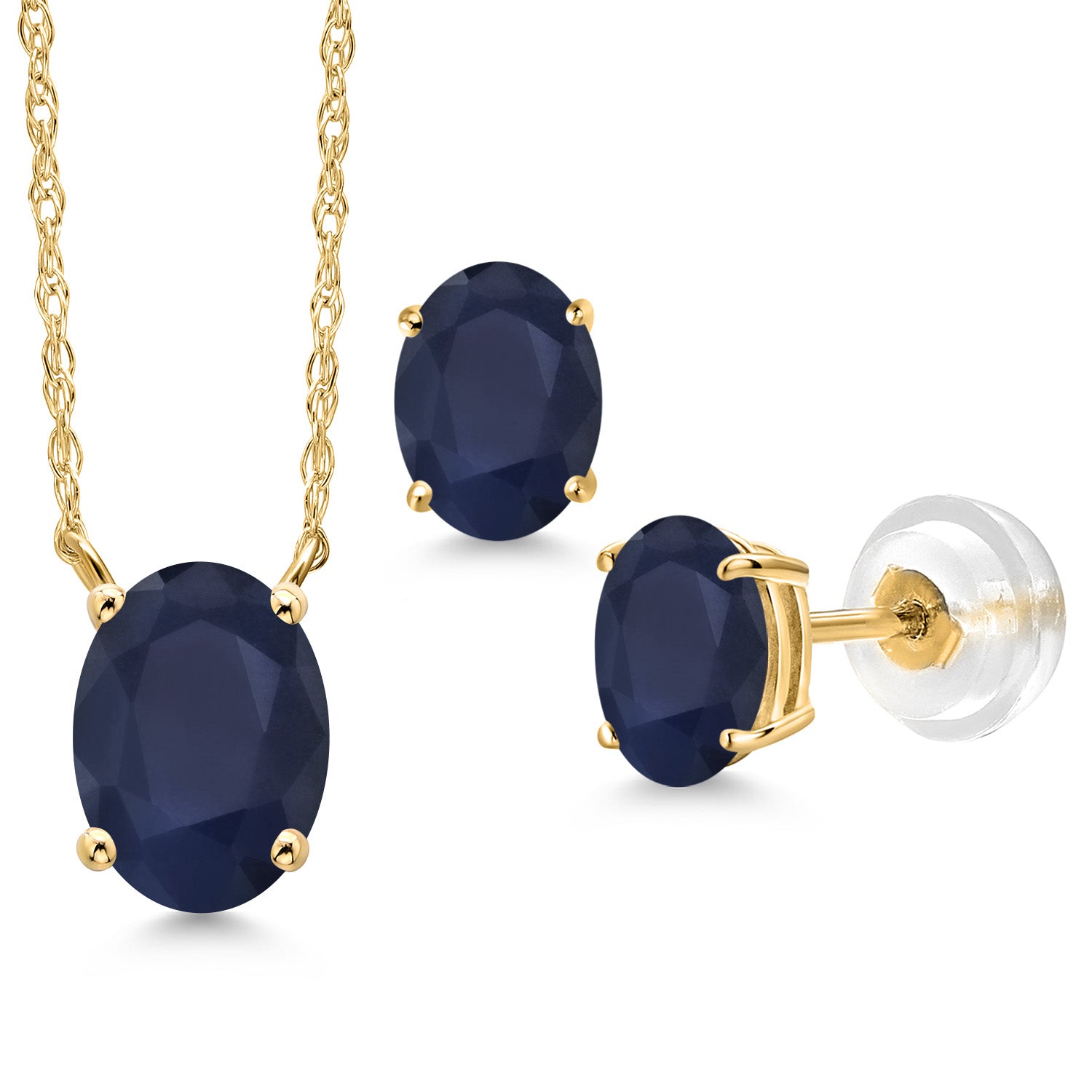 Pendant Earrings Set in 14K Yellow Gold
