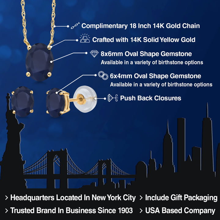 Pendant Earrings Set in 14K Yellow Gold