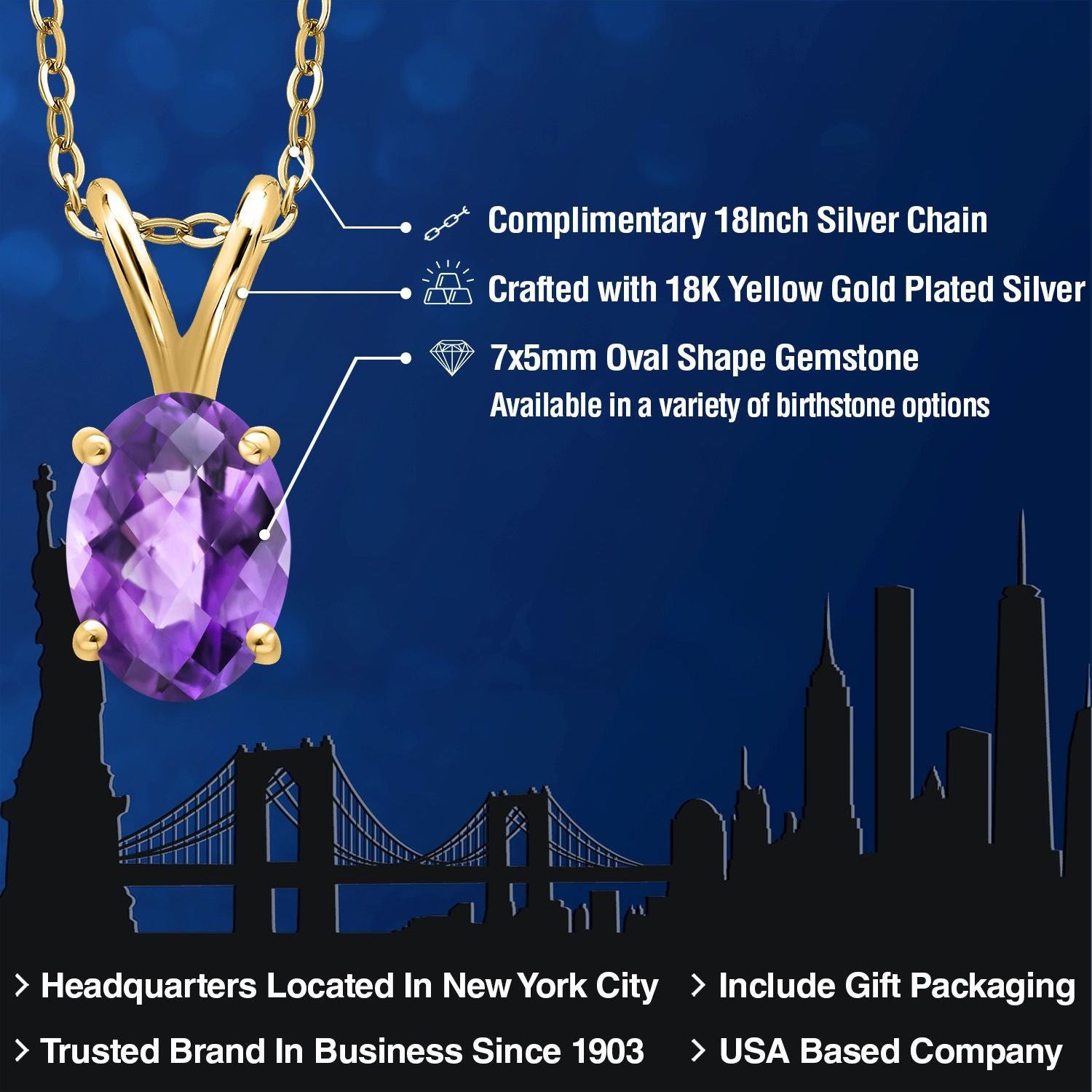 Pendant in 925 Yellow Gold Plated Silver