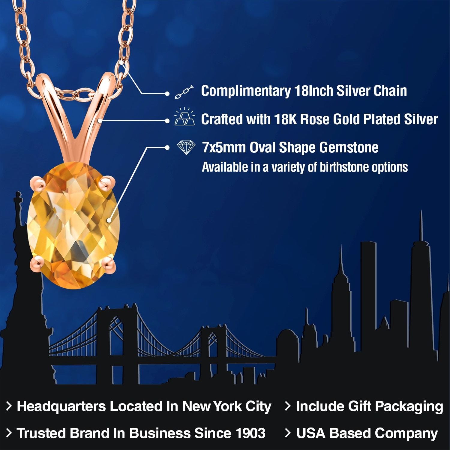 Pendant in 925 Rose Gold Plated Silver