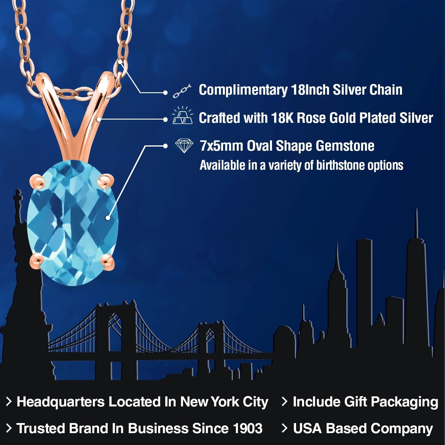 Pendant in 925 Rose Gold Plated Silver