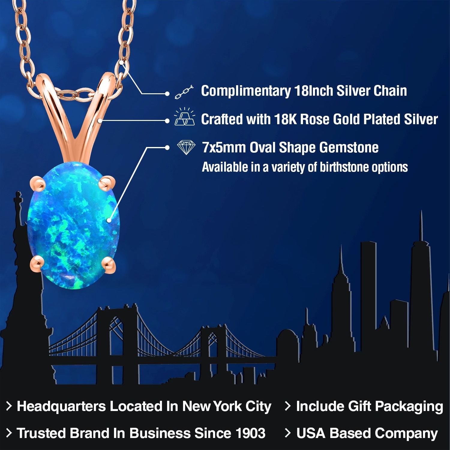 Pendant in 925 Rose Gold Plated Silver