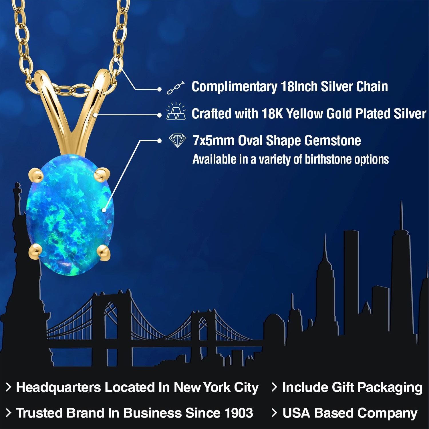 Pendant in 925 Yellow Gold Plated Silver