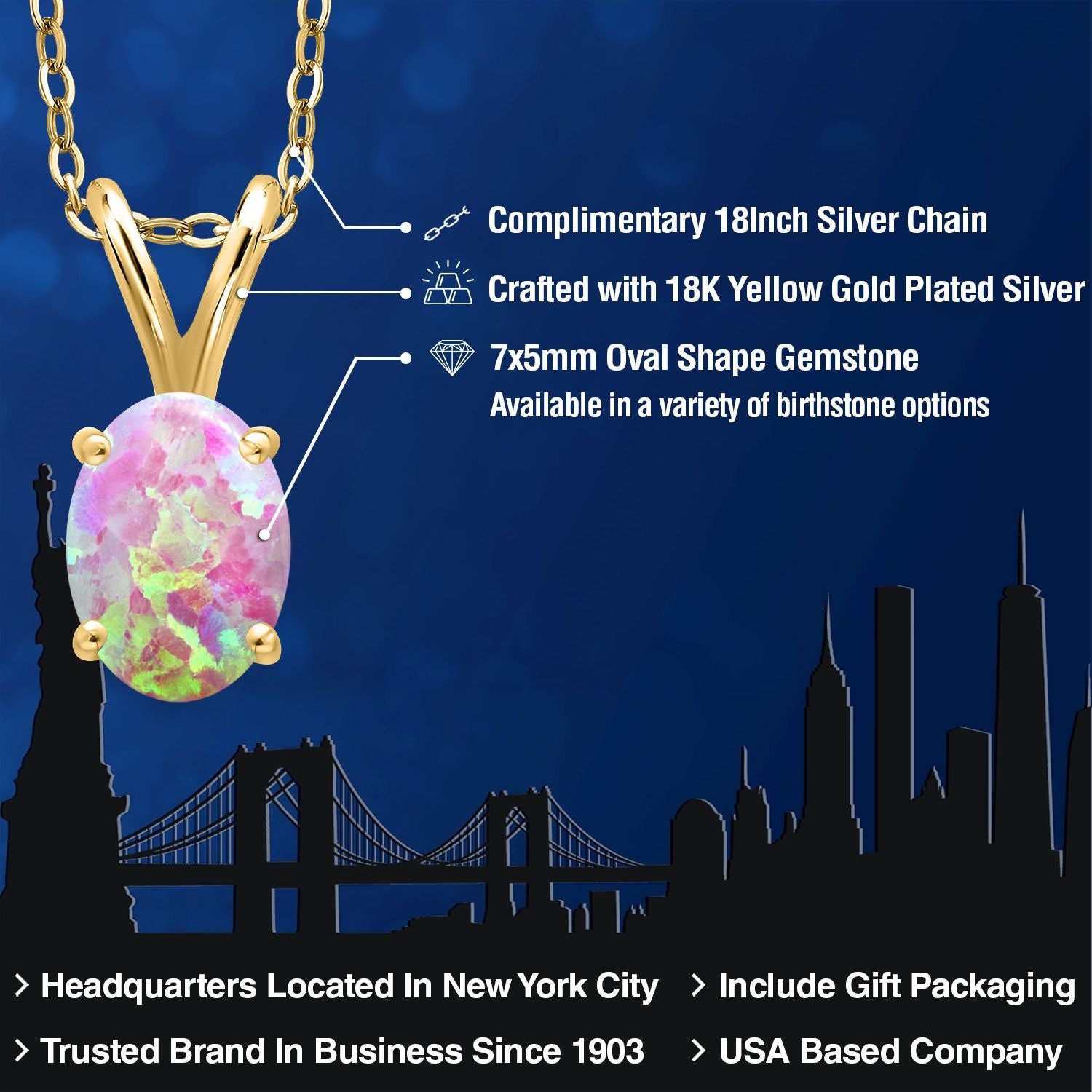 Pendant in 925 Yellow Gold Plated Silver