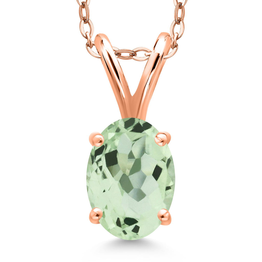Prasiolite_Pendant in 925 Rose Gold Plated Silver