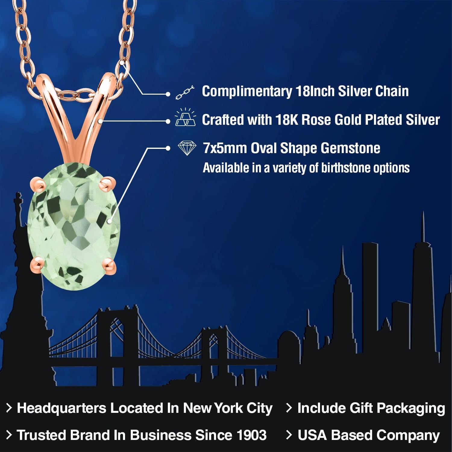 Pendant in 925 Rose Gold Plated Silver