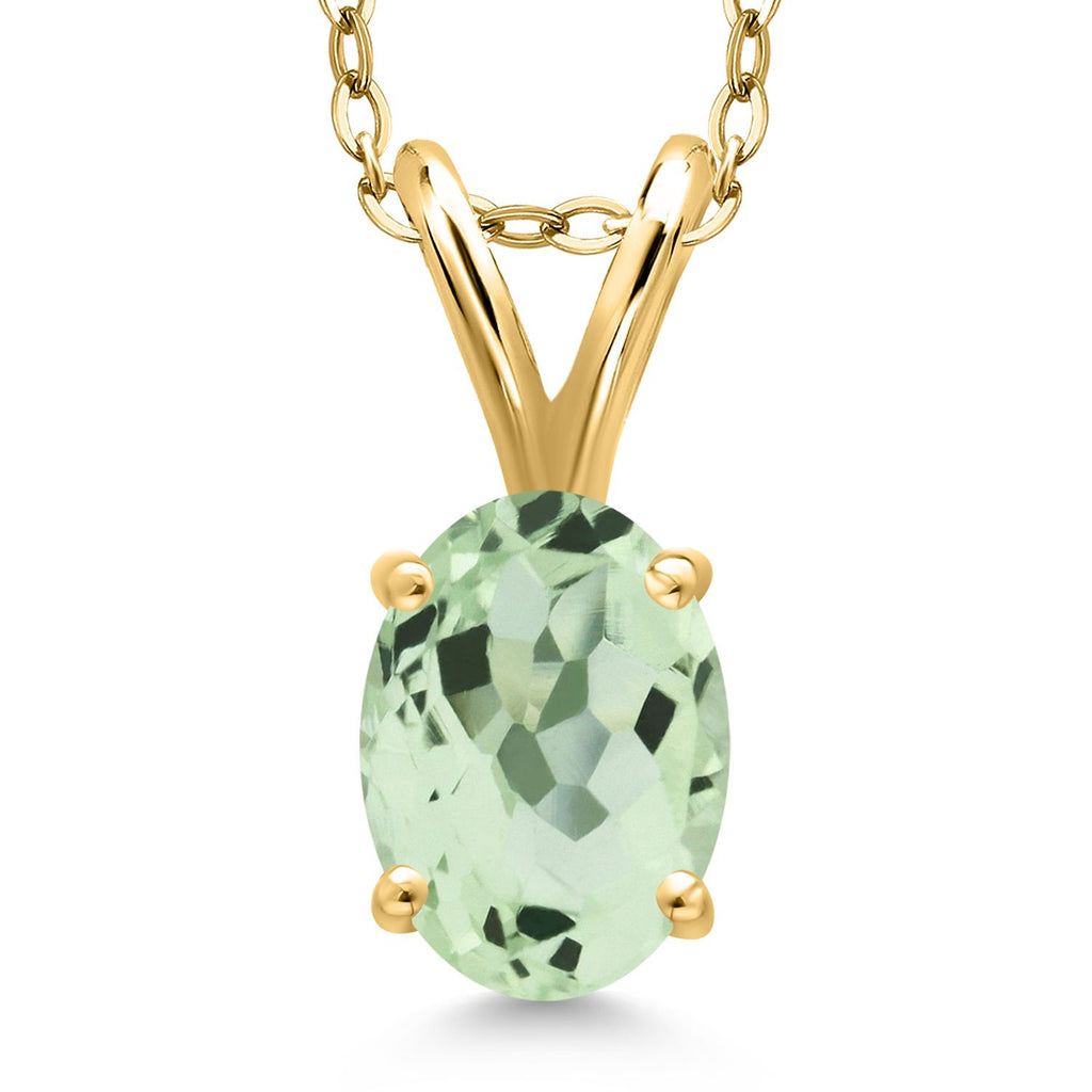 Prasiolite_Pendant in 925 Yellow Gold Plated Silver