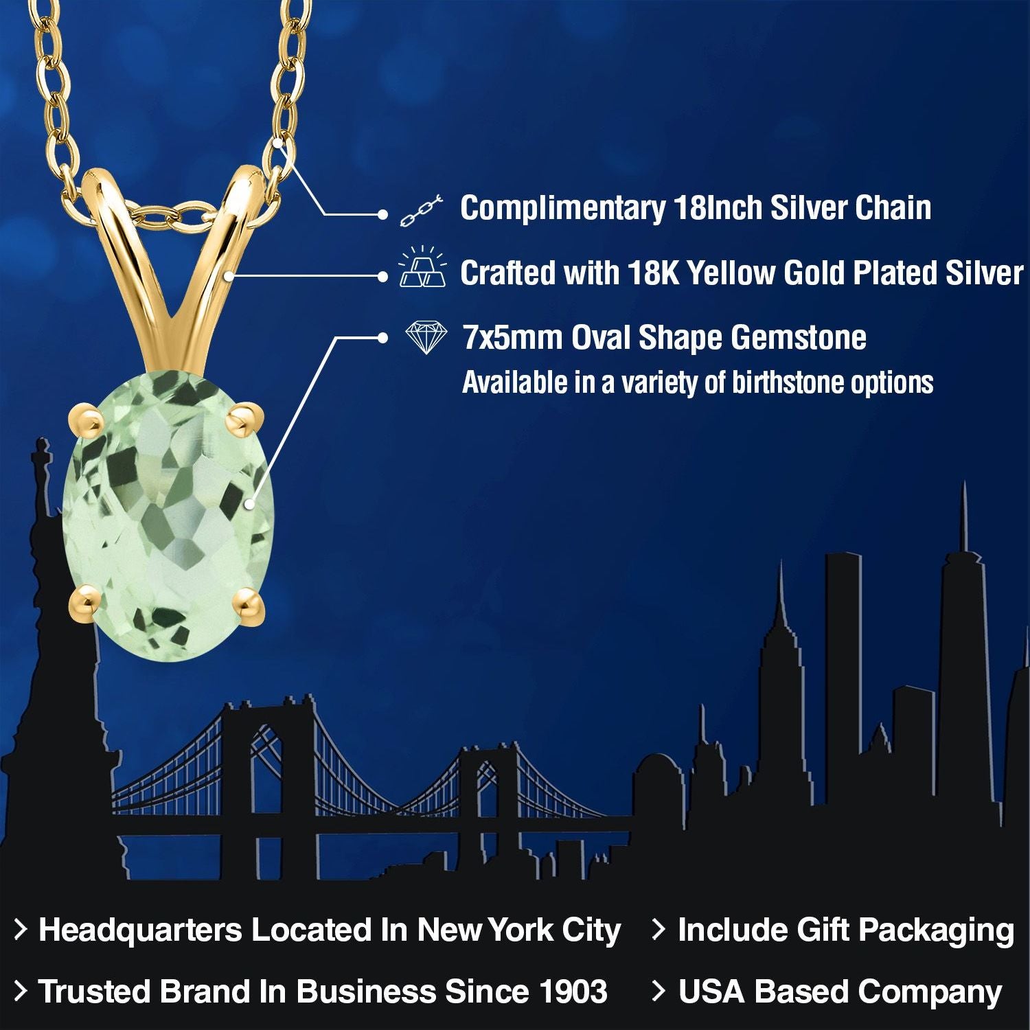 Pendant in 925 Yellow Gold Plated Silver