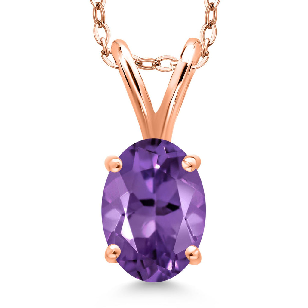 Amethyst - February_Pendant in 925 Rose Gold Plated Silver