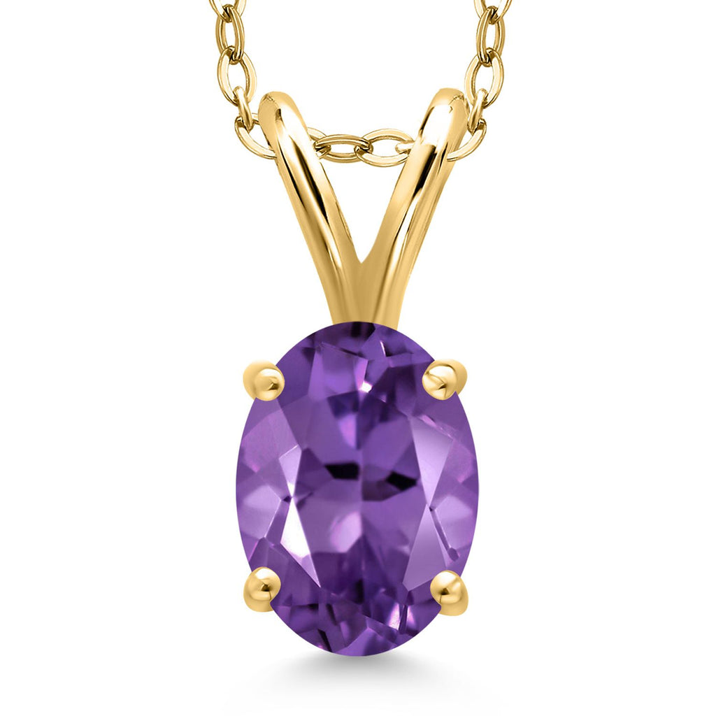 Amethyst - February_Pendant in 925 Yellow Gold Plated Silver