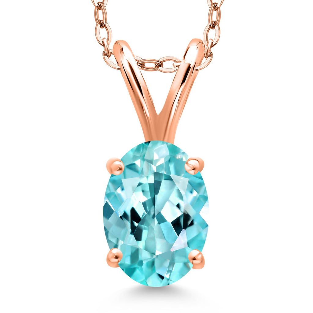 Apatite_Pendant in 925 Rose Gold Plated Silver