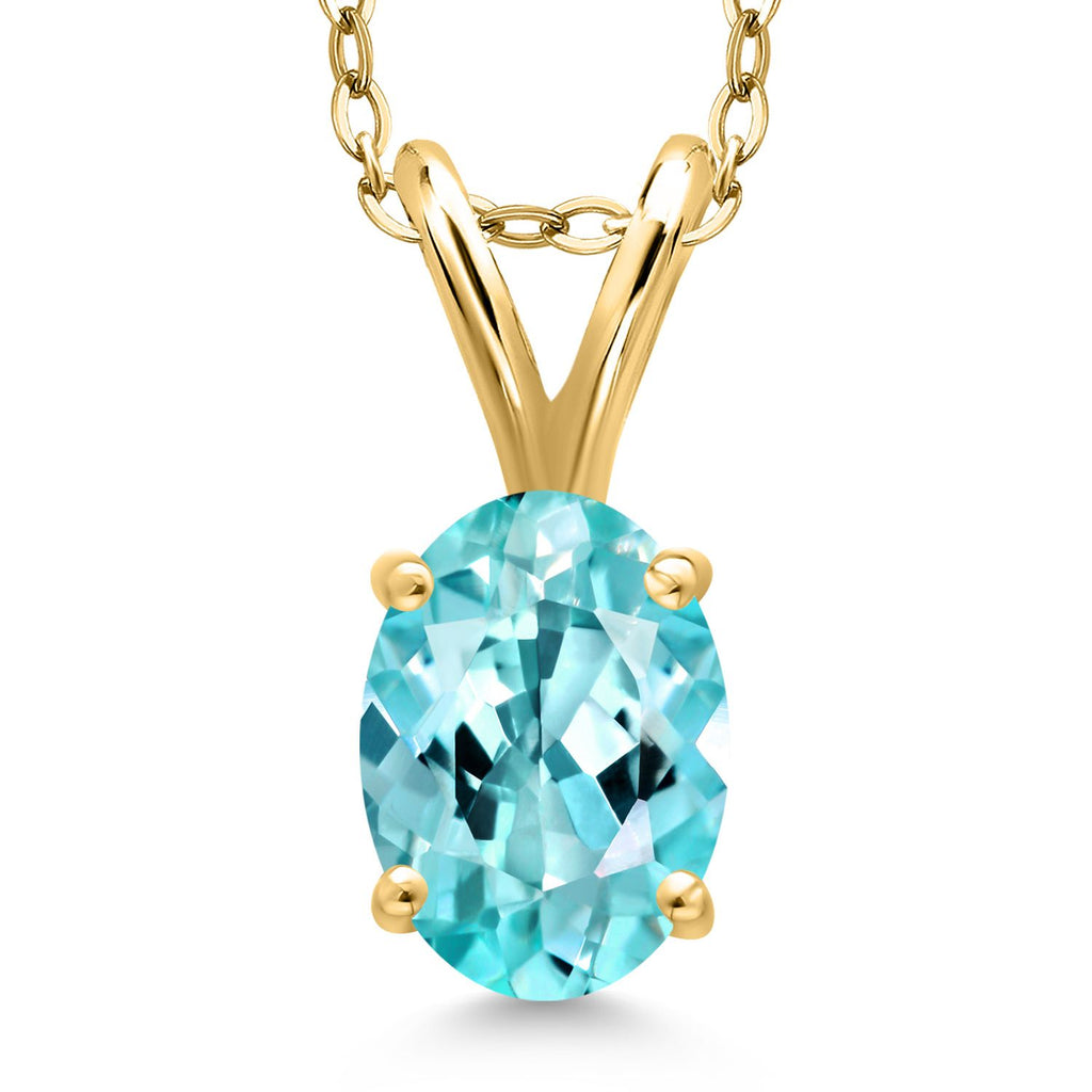 Apatite_Pendant in 925 Yellow Gold Plated Silver