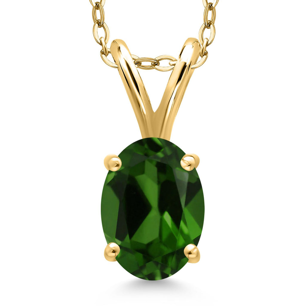 Chrome Diopside_Pendant in 925 Yellow Gold Plated Silver