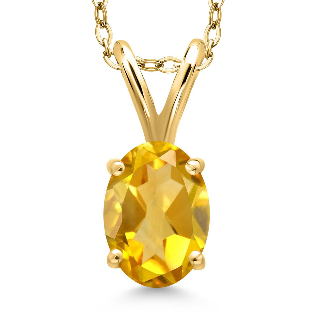Citrine - November_Pendant in 925 Yellow Gold Plated Silver