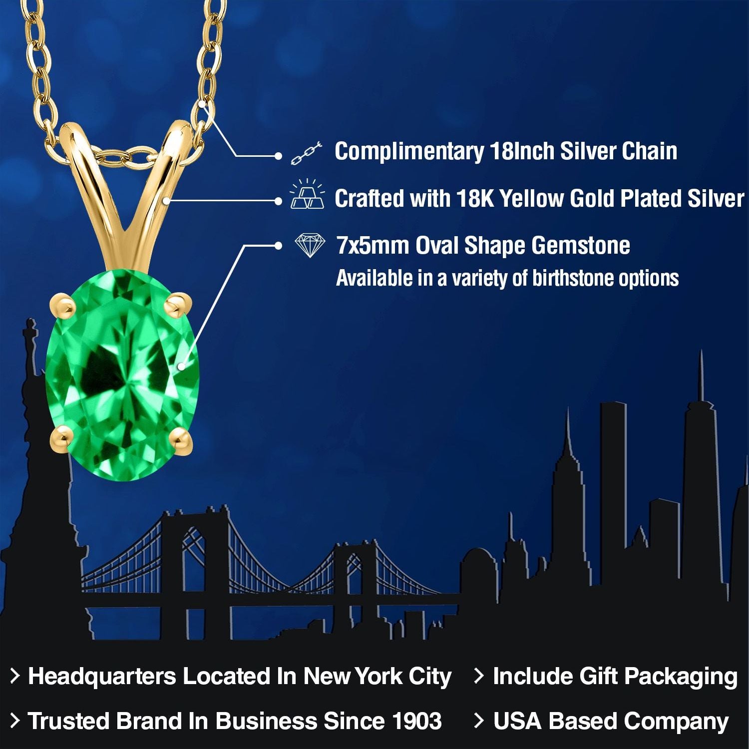 Pendant in 925 Yellow Gold Plated Silver