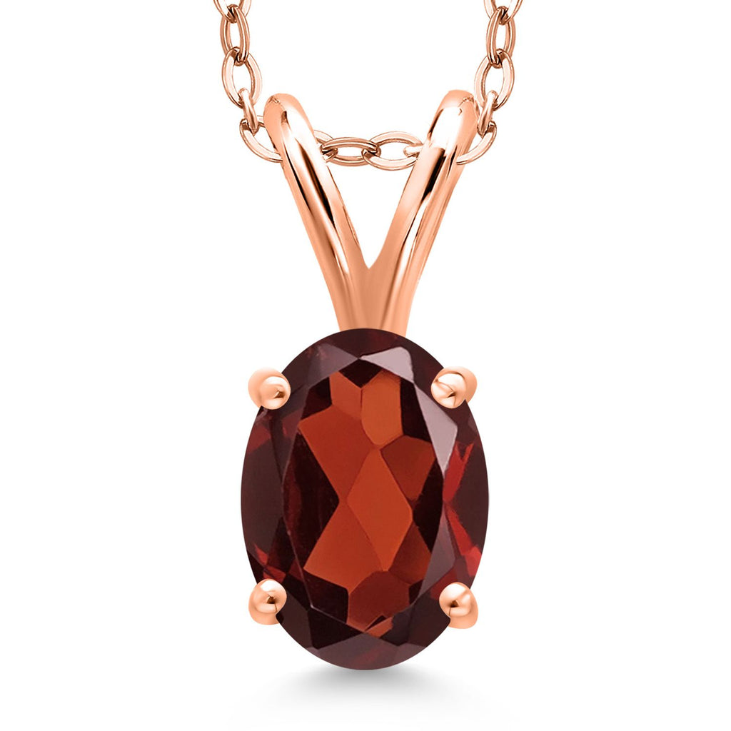 Garnet - January_Pendant in 925 Rose Gold Plated Silver