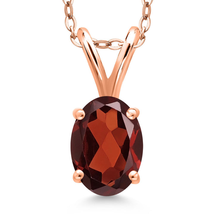 Garnet - January_Pendant in 925 Rose Gold Plated Silver