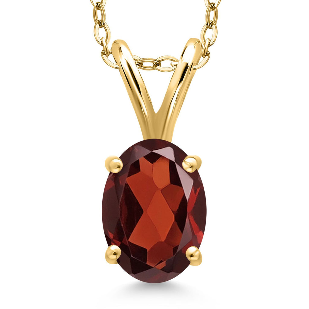 Garnet - January_Pendant in 925 Yellow Gold Plated Silver