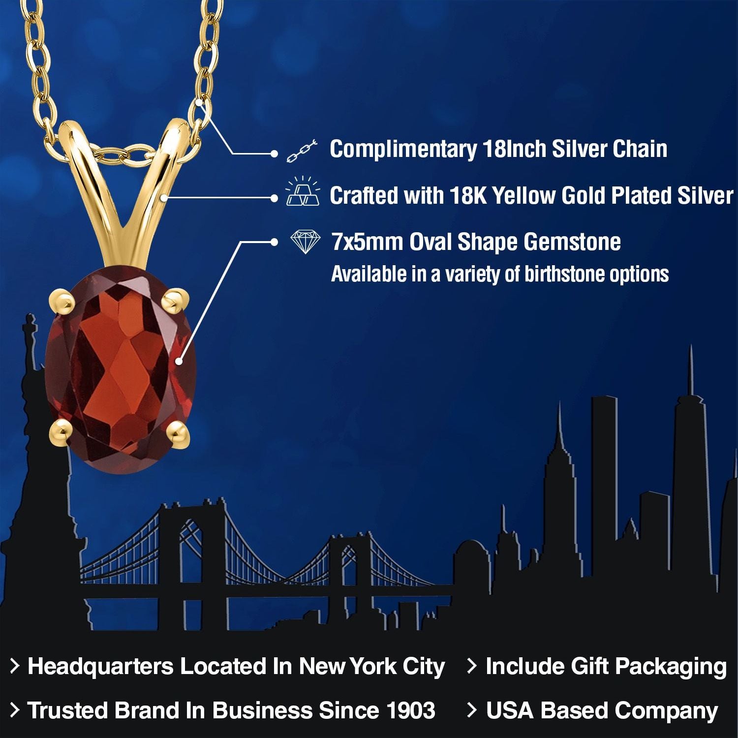 Pendant in 925 Yellow Gold Plated Silver