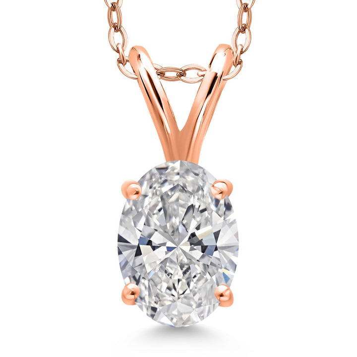 Lab Grown Diamond_Pendant in 925 Rose Gold Plated Silver