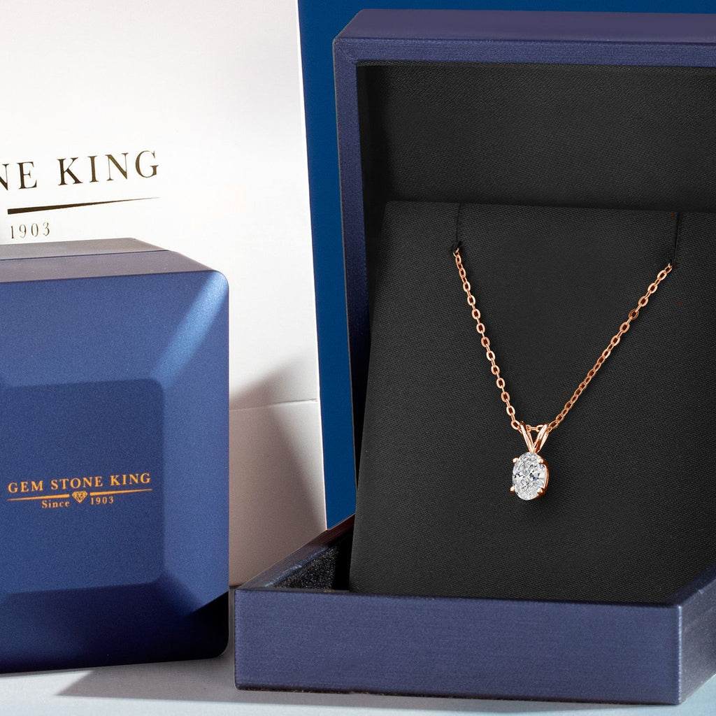 Lab Grown Diamond_Pendant in 925 Rose Gold Plated Silver