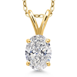 Lab Grown Diamond_Pendant in 925 Yellow Gold Plated Silver