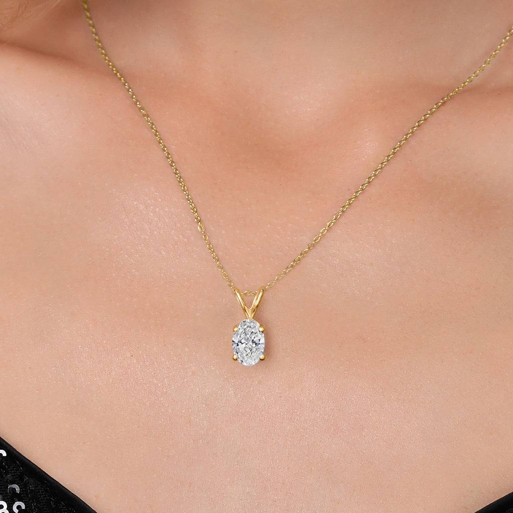 Lab Grown Diamond_Pendant in 925 Yellow Gold Plated Silver