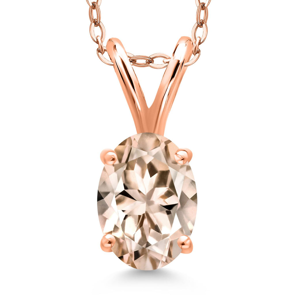 Morganite - October_Pendant in 925 Rose Gold Plated Silver