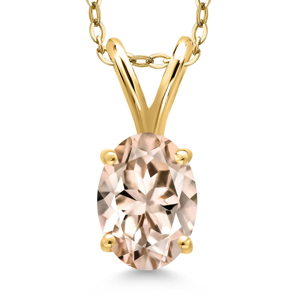 Morganite - October_Pendant in 925 Yellow Gold Plated Silver