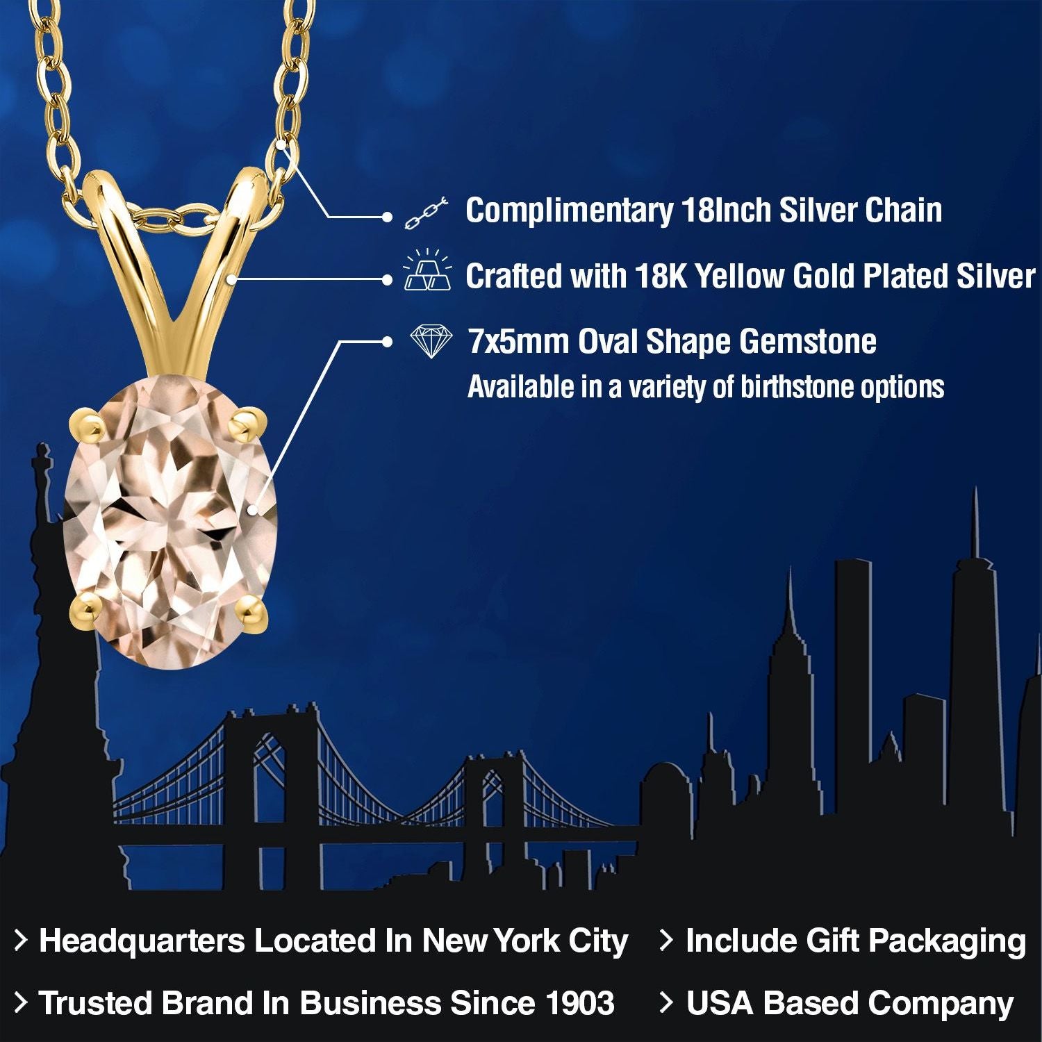 Pendant in 925 Yellow Gold Plated Silver