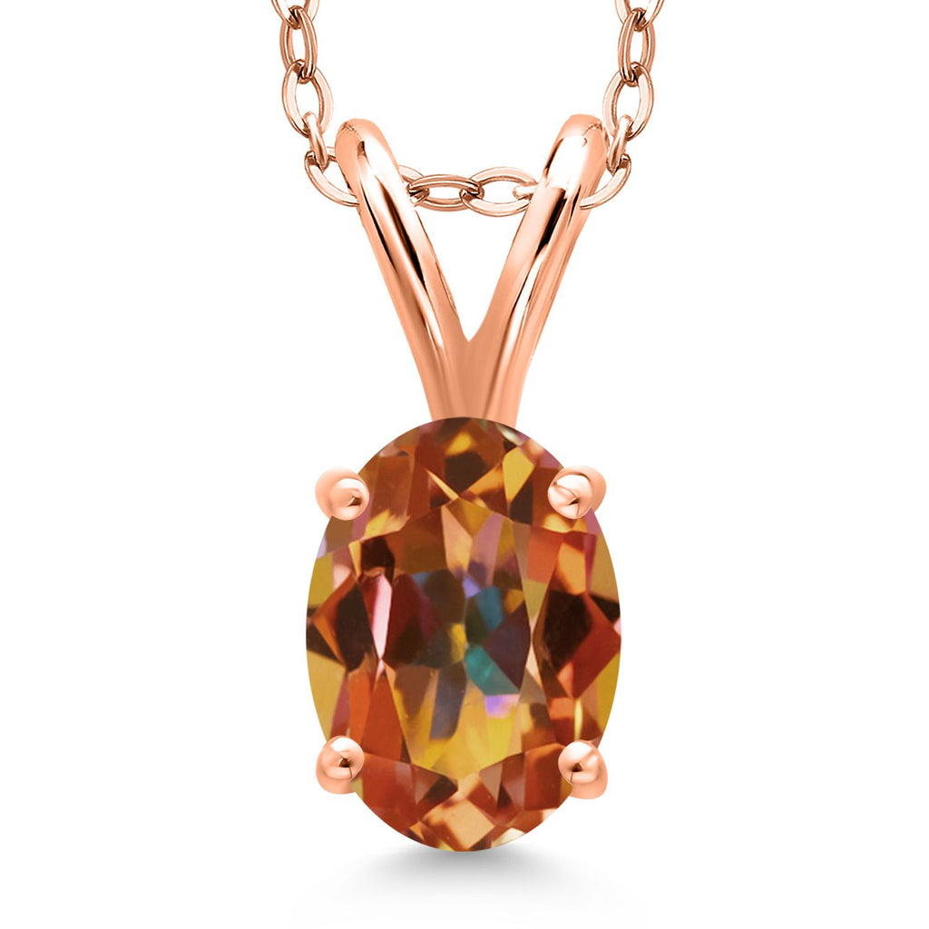 Ecstasy Mystic Topaz_Pendant in 925 Rose Gold Plated Silver