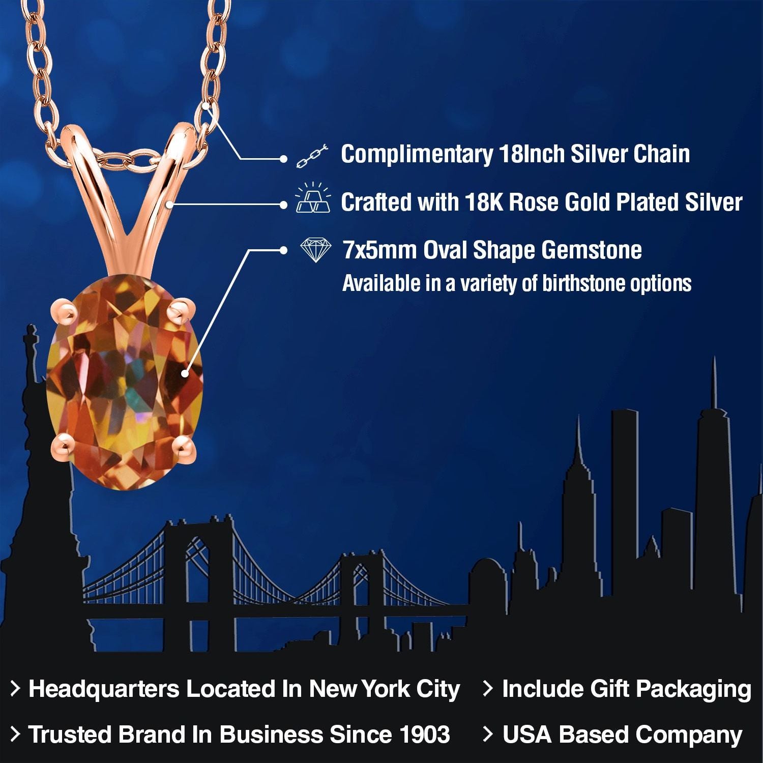 Pendant in 925 Rose Gold Plated Silver