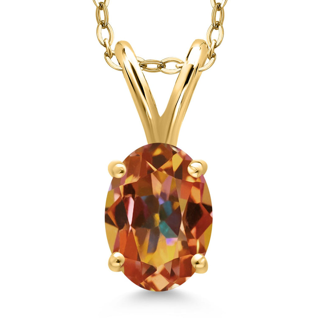 Ecstasy Mystic Topaz_Pendant in 925 Yellow Gold Plated Silver