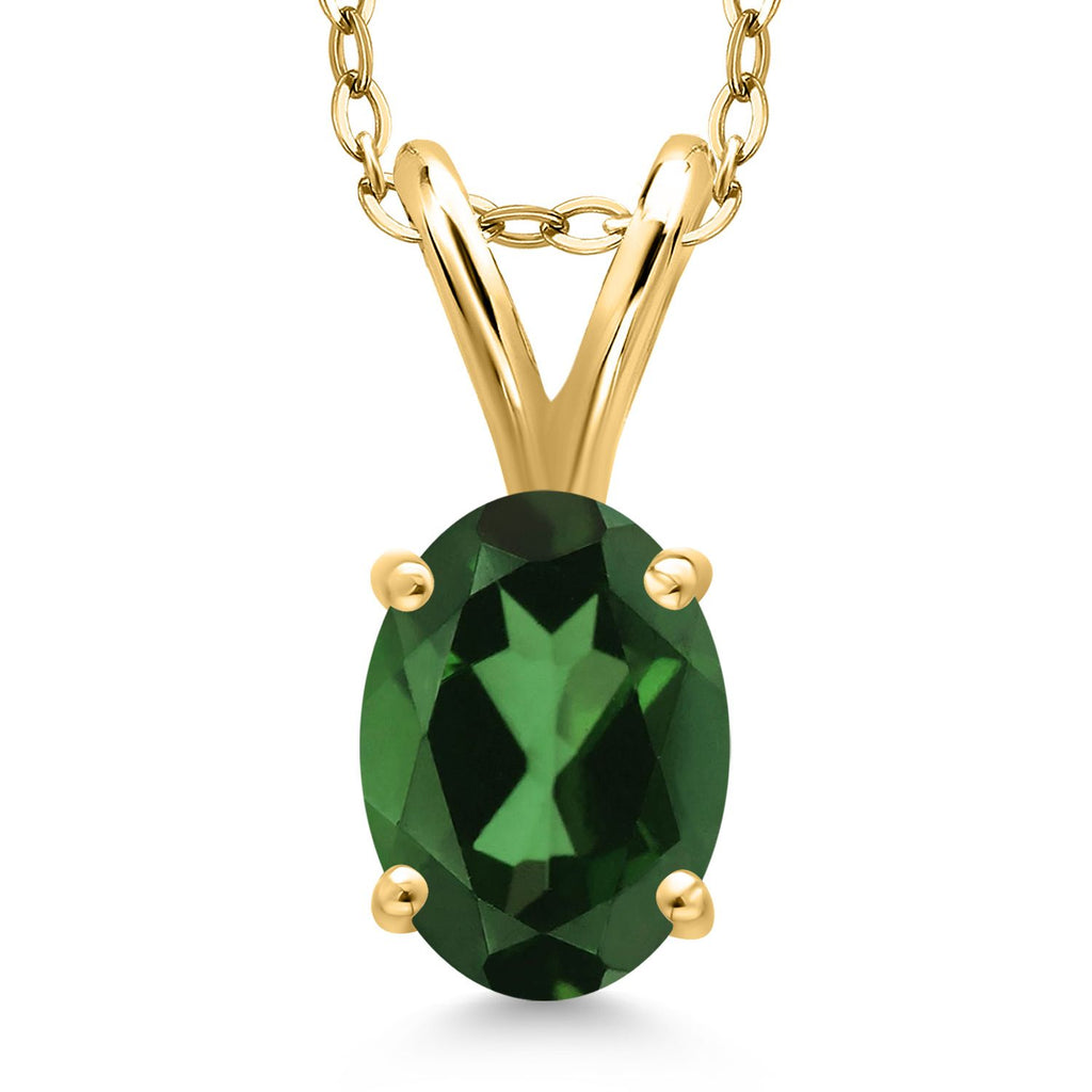 Emerald Envy Mystic Topaz_Pendant in 925 Yellow Gold Plated Silver